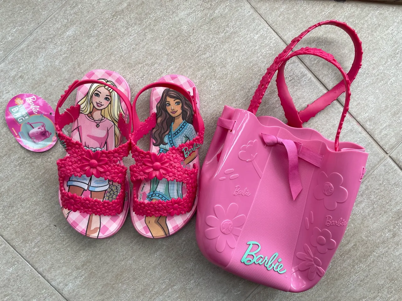 Sandálias Barbie Infantil + Bolsa novas