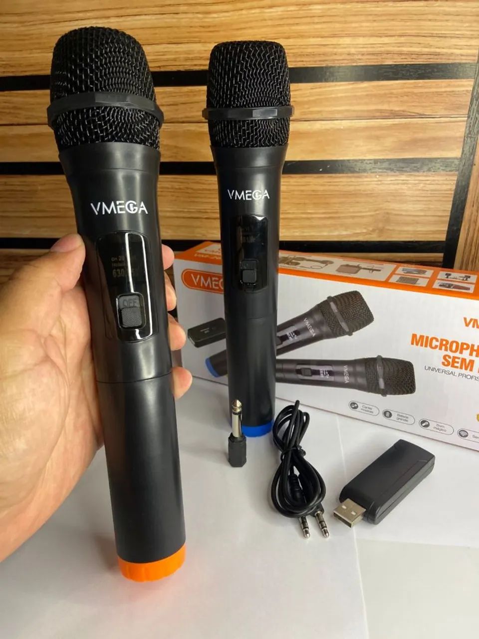 Microfone Duplo sem Fio VM-26U VMega - Foto 3