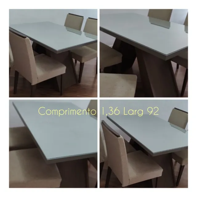 Mesa de jantar quadrada com 4 cadeiras