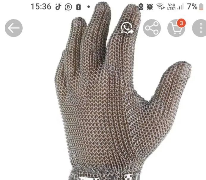 Luva de Malha Metálica para Segurança - Foto 3