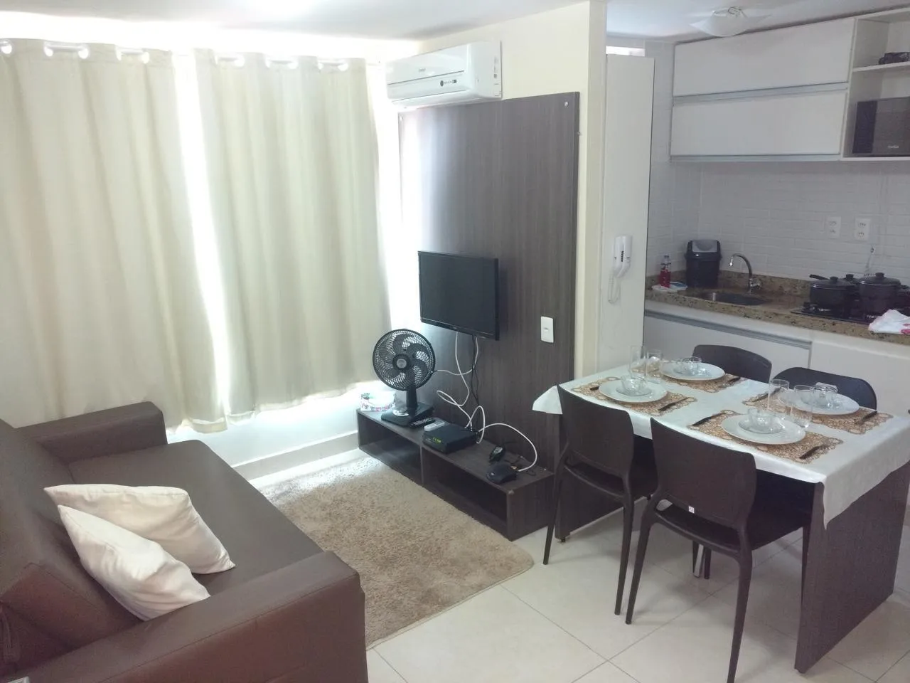 Flat mobiliado para aluguel , 01 quarto, beira mar, área de lazer em Cabo Branco