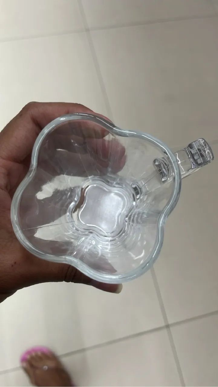 Xícara de vidro transparente 2 peças  - Foto 2