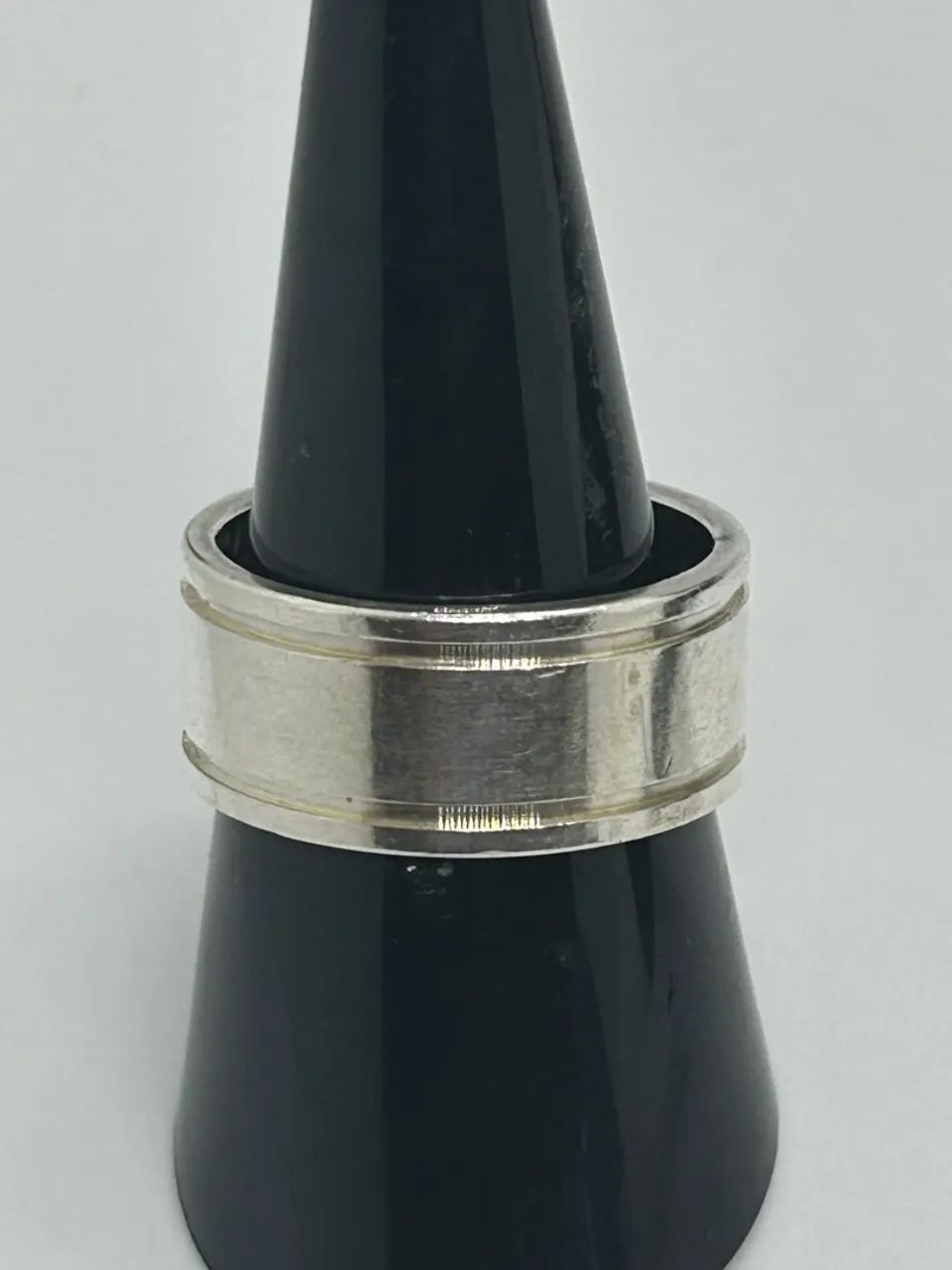 lindo anel de prata largo tamanho 16