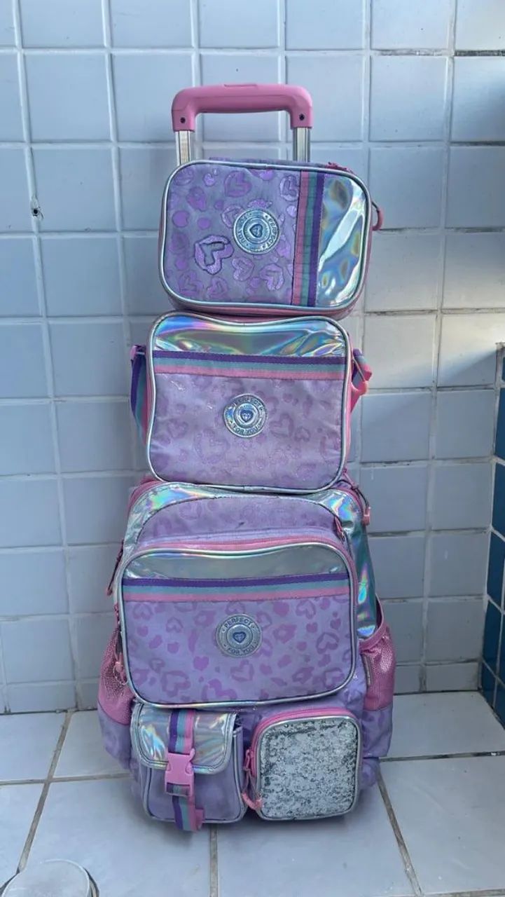 Conjunto escolar - Bolsa, estojo e lancheira  - Foto 2