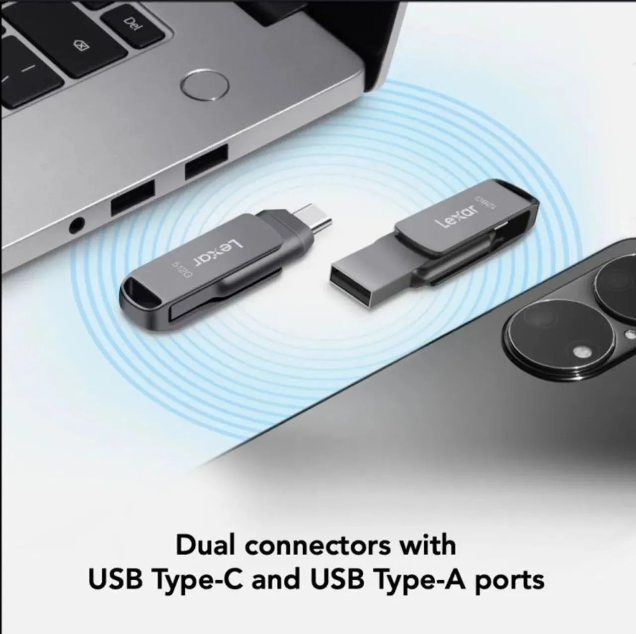 Pen drive 128gb lexar jumpdrive D400<br>porta dupla - Foto 3