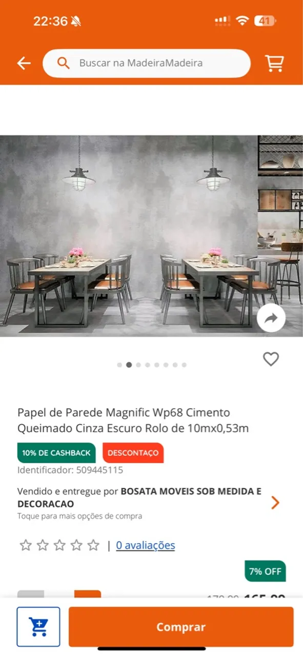 Papel de Parede Magnific Wp68 Cimento Queimado Cinza