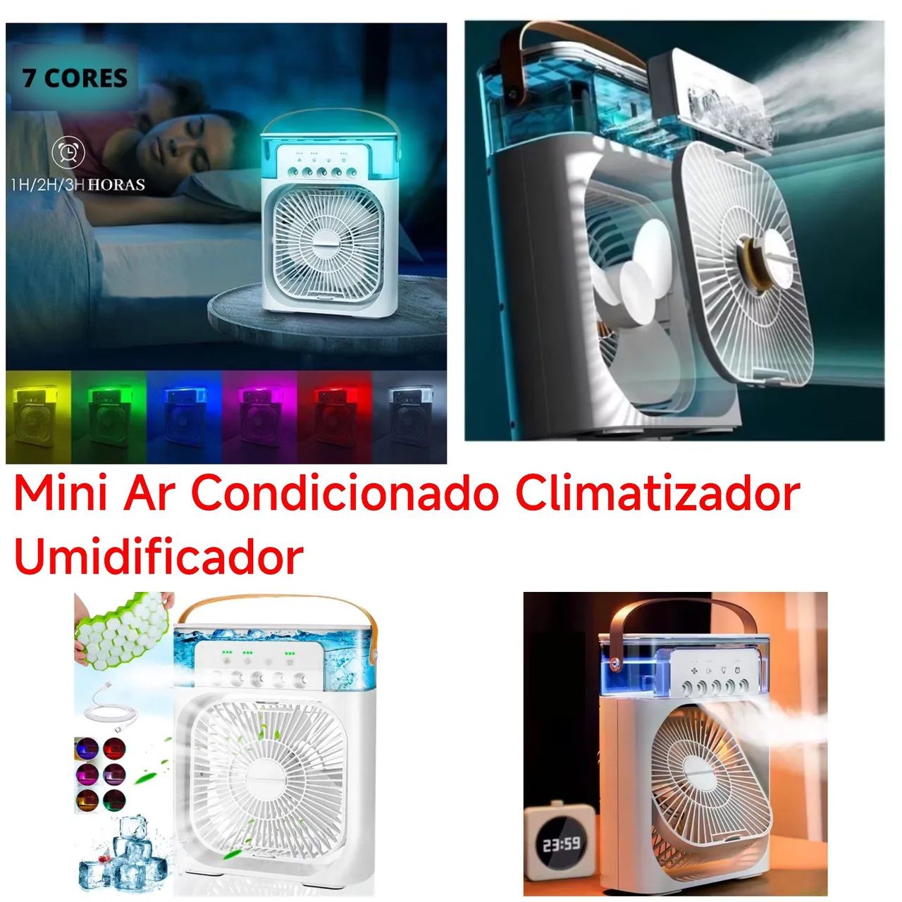 Mini Ar Condicionado Climatizador Umidificador Portátil