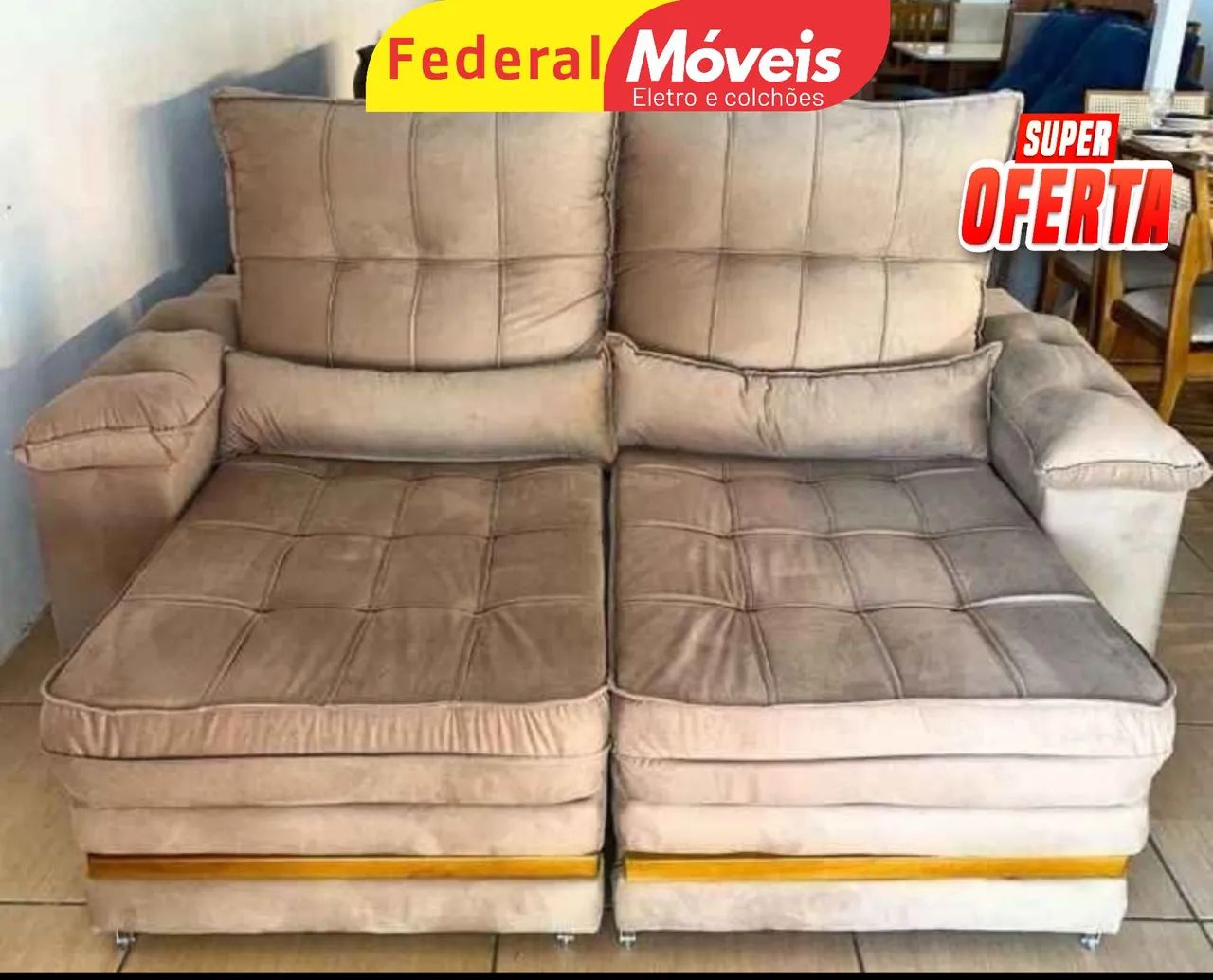 Sofá para Sala 2,00m Veludo Lançamento - Oferta!