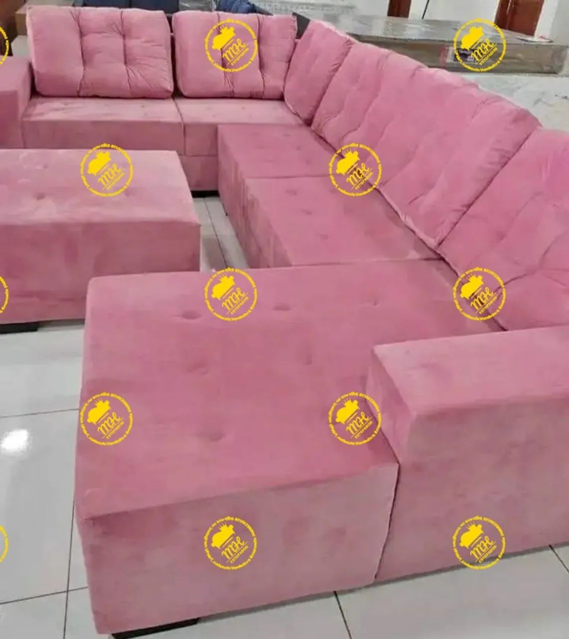 Sofá de canto azul confortável e espaçoso - Foto 5