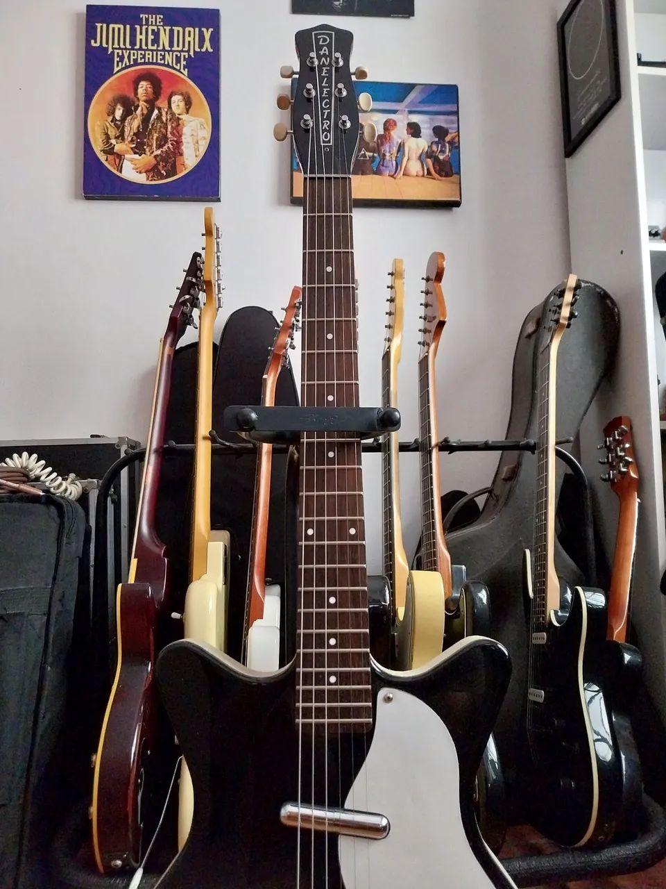Guitarra Danelectro DC59 NOS Reissue Jimmy Page model Black Piano Made in Korea - Foto 3