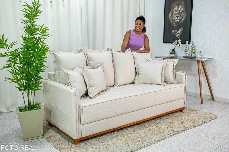 SOFÁ EM LINHO SUPER CONFORTÁVEL DESIGN ELEGANTE SURPREENDA-SE!! UWURU