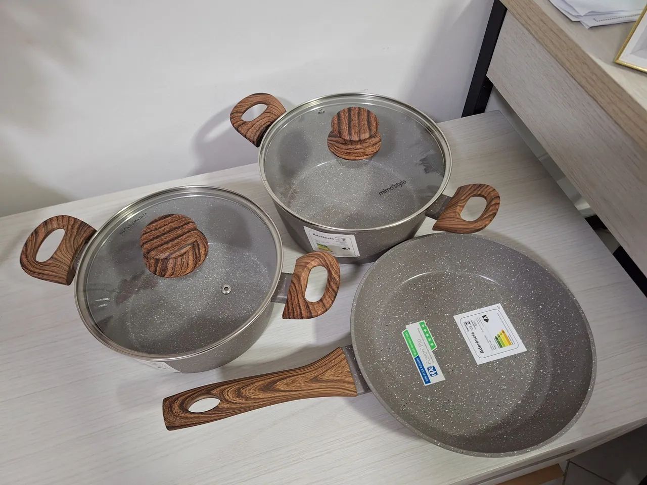 Panelas cerâmica mimo style novas + kit de colheres de madeira - Foto 3