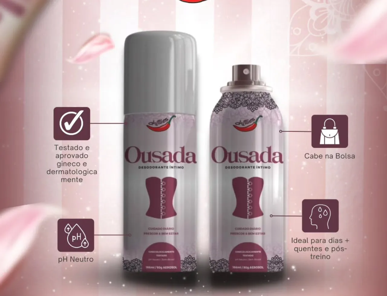Desodorante Íntimo Ousada - Frescor e bem estar