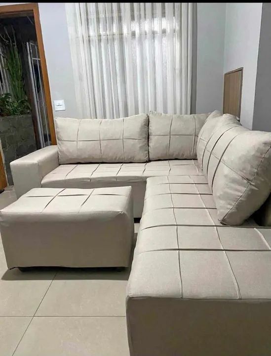 Sofá de Canto com Puff novo lacrado 