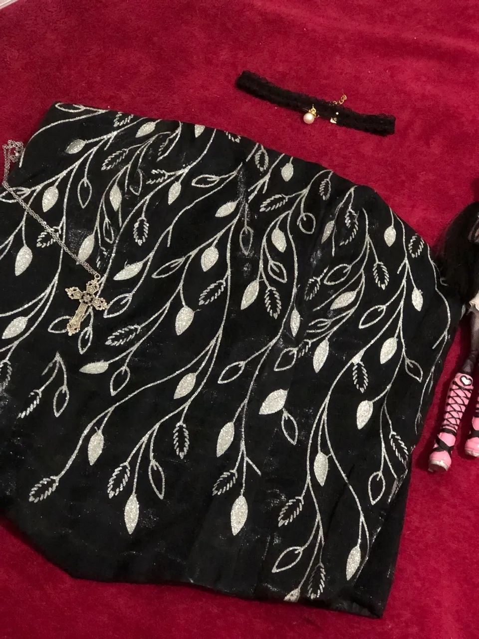 Espartilho/corset preto com detalhes em brilho