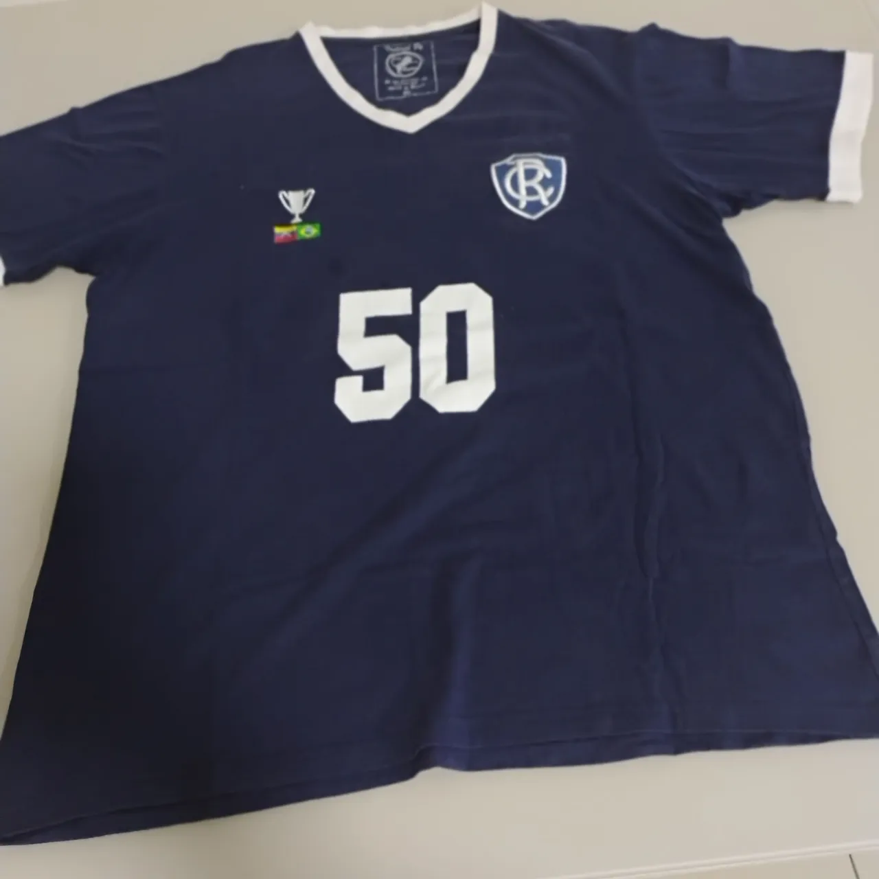 Camisa clube do remo Retrô de Futebol - Azul Marinho - Número 50