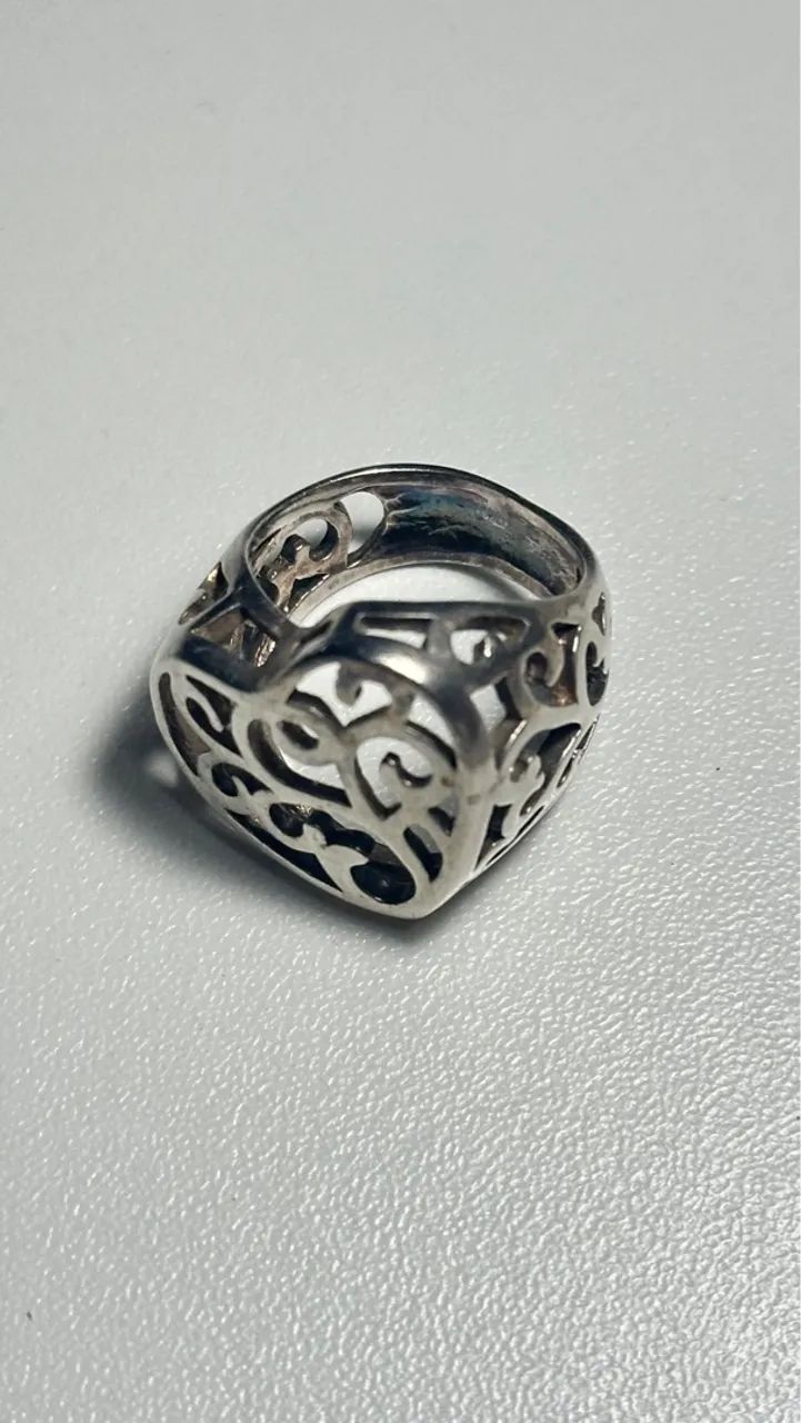 Anel de prata Coração Vazado.  - Foto 5