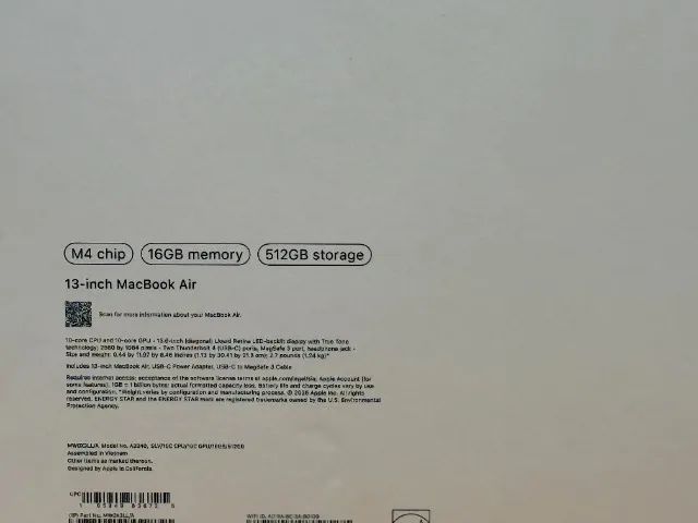 Macbook Air 13 Polegadas M4 16GB 512SSD - NOVO/LACRADO - Parcelamos até 21X - Foto 3