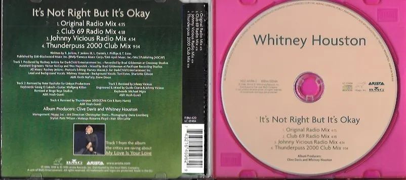 CD: Whitney Houston - It's Not Right, But It's Okay (The Dance Mixes) - Foto 2