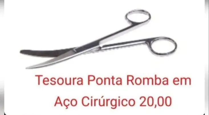 Tesoura Ponta Romba em Aço Cirúrgico Bombeiro