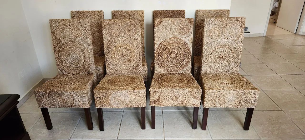 Conjunto de 8 cadeiras de jantar artesanais - Foto 2
