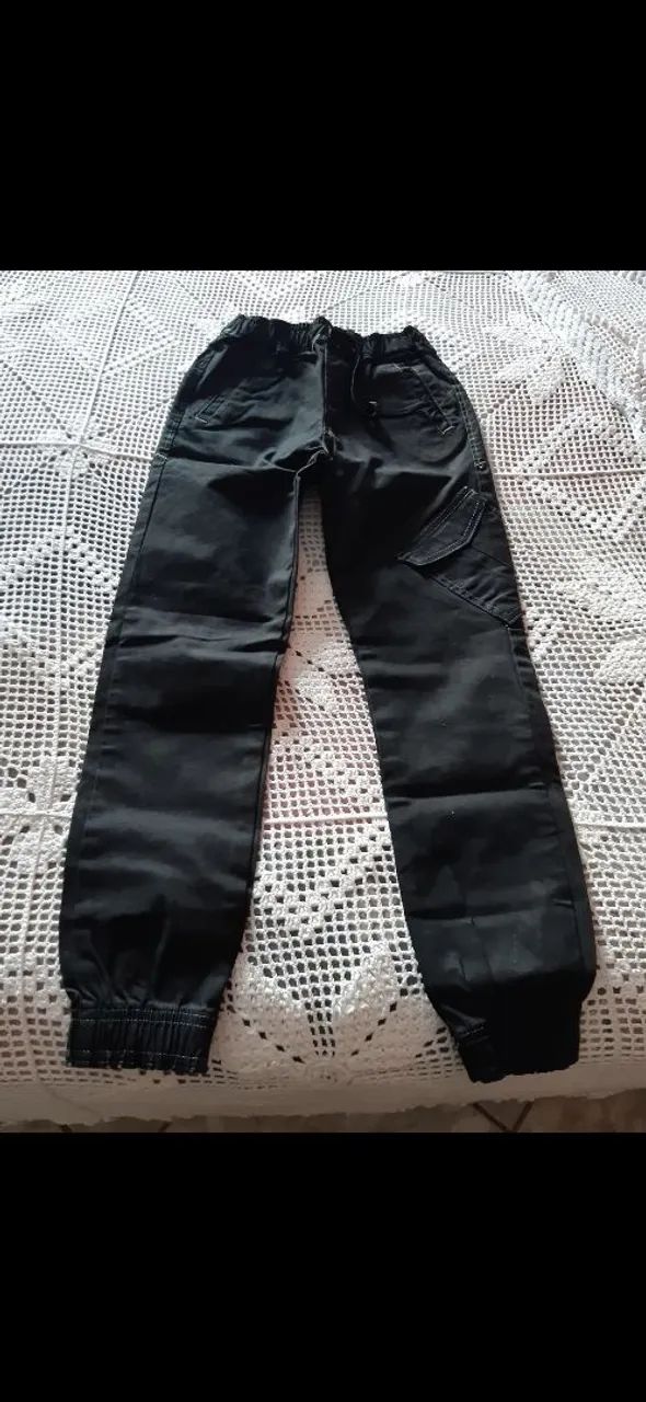 2 e 1 short  Calça Jogger Infantil Preta por 