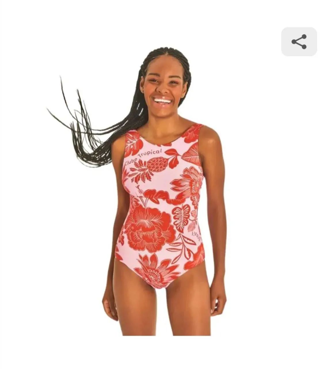 Maiô novo c/ etiqueta UV LINE Bruna Bloom Pink Feminino c/ Proteção Solar tam. M<br>