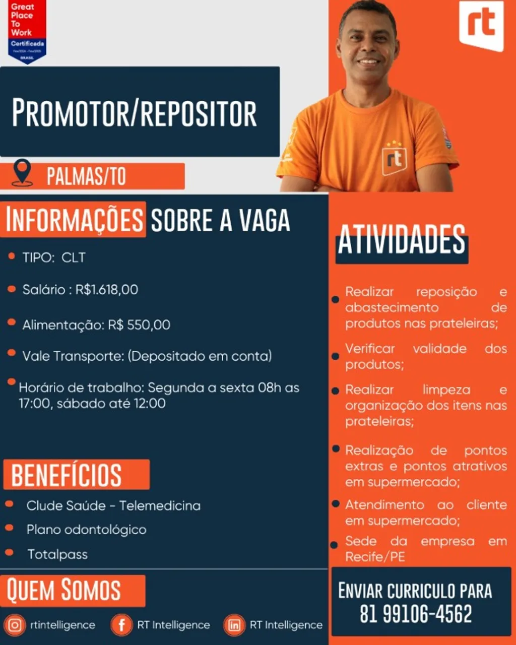 PROMOTOR/REPOSITOR - PALMAS/TO 