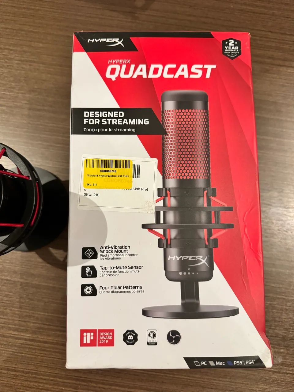 Microfone Gamer HyperX QuadCast USADO 1 VEZ! - Foto 3