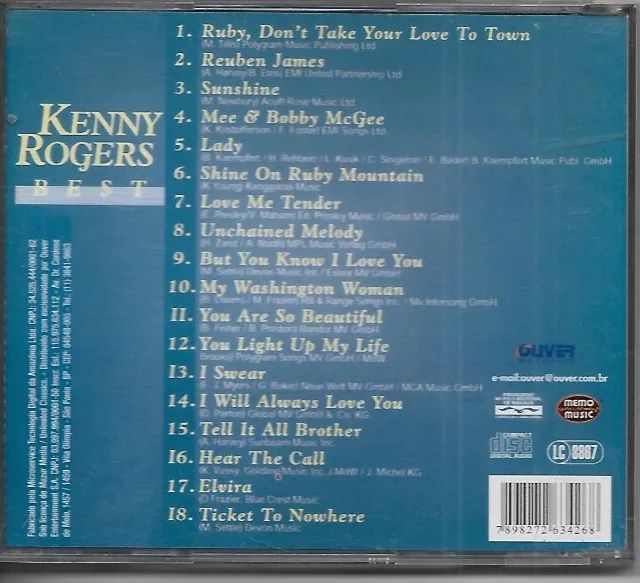 CD Kenny Rogers Best - Ouver Records - Foto 2
