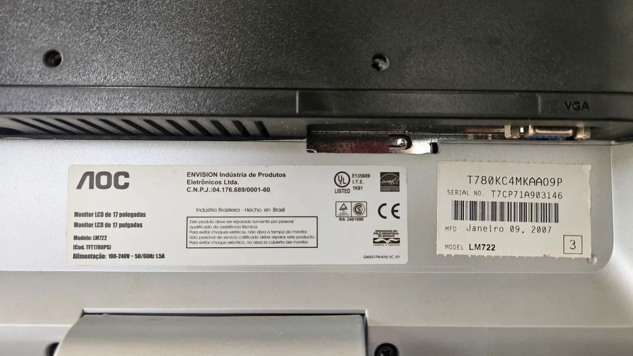 Monitor AOC 17 polegadas LCD  - Foto 3