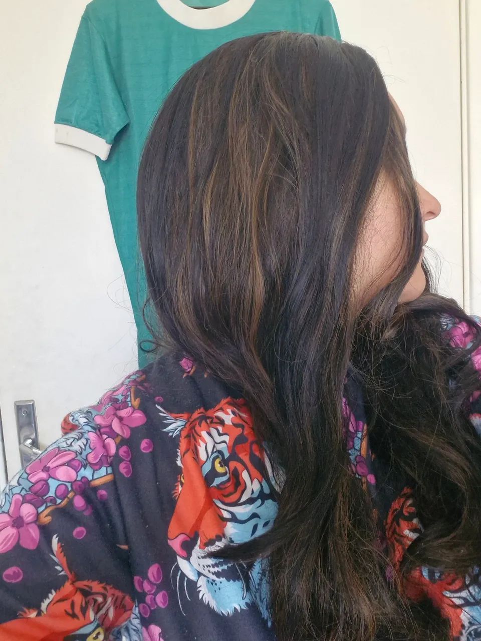Peruca Lance cabelo longo ondulado com mechas - Foto 2