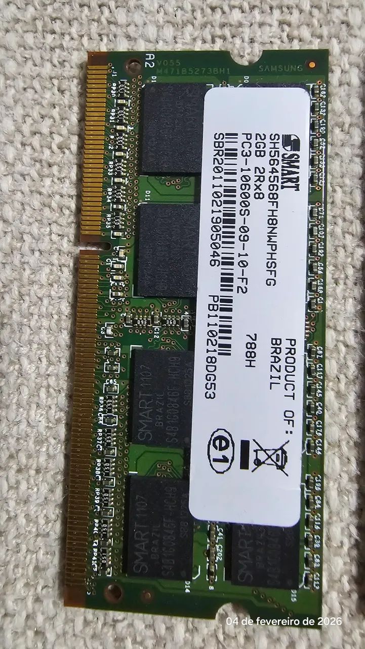 2 Memórias RAM Notebook 2GB Cada - Foto 4