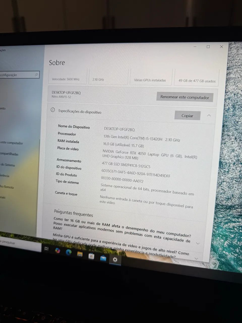 Notebook Gamer Nitro V15 - Foto 5