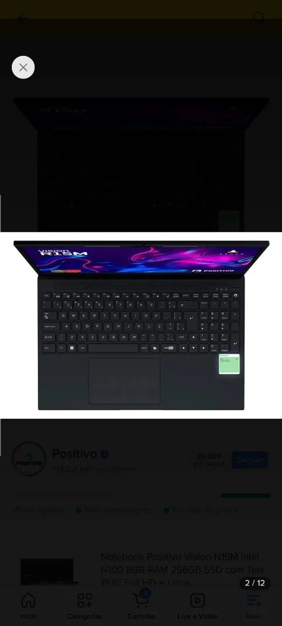 Netbook Positivo Vison R15 com reizen 7  - Foto 2