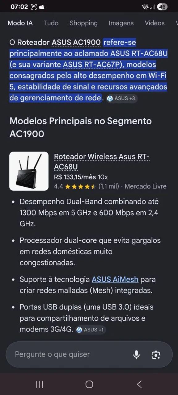 Roteador ASUS AC 1900 - Foto 2