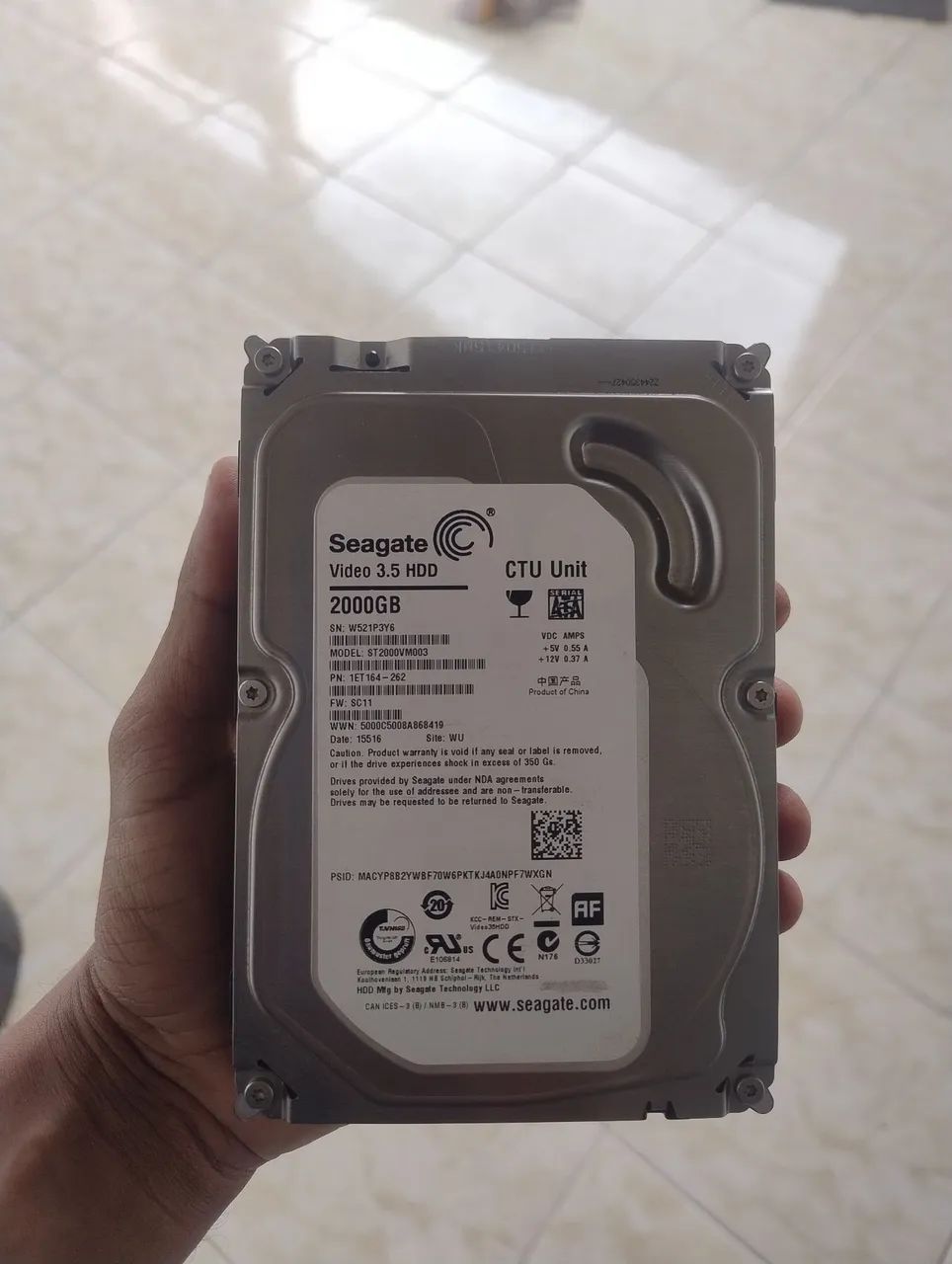 HD, 2TB bom