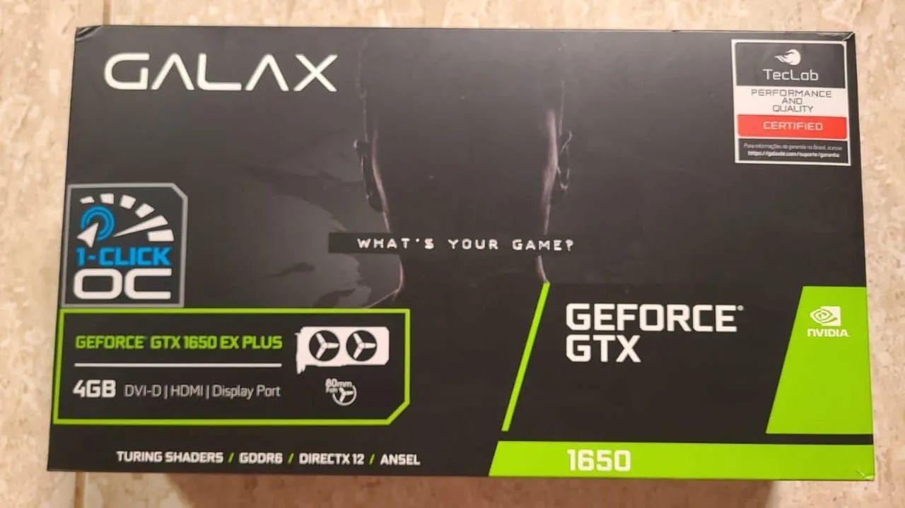 Placa de Vídeo GTX 1650 4gb ram