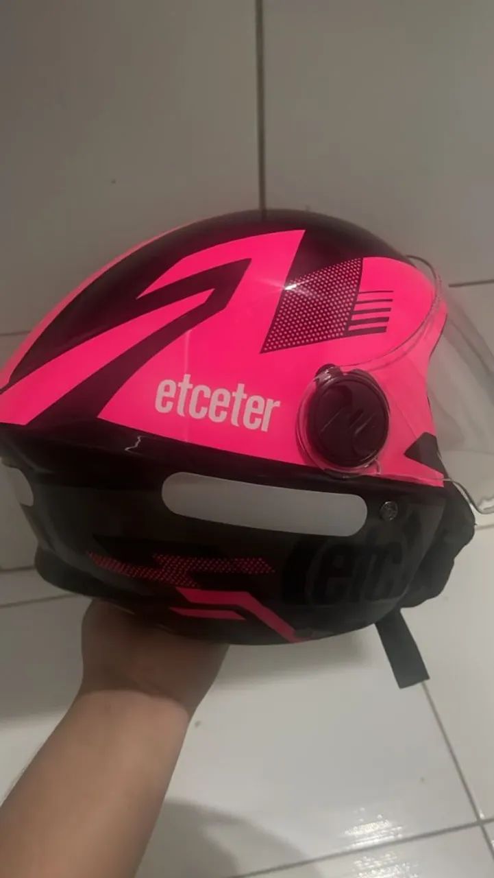 CAPACETE ETCETER ROSA E PRETO 