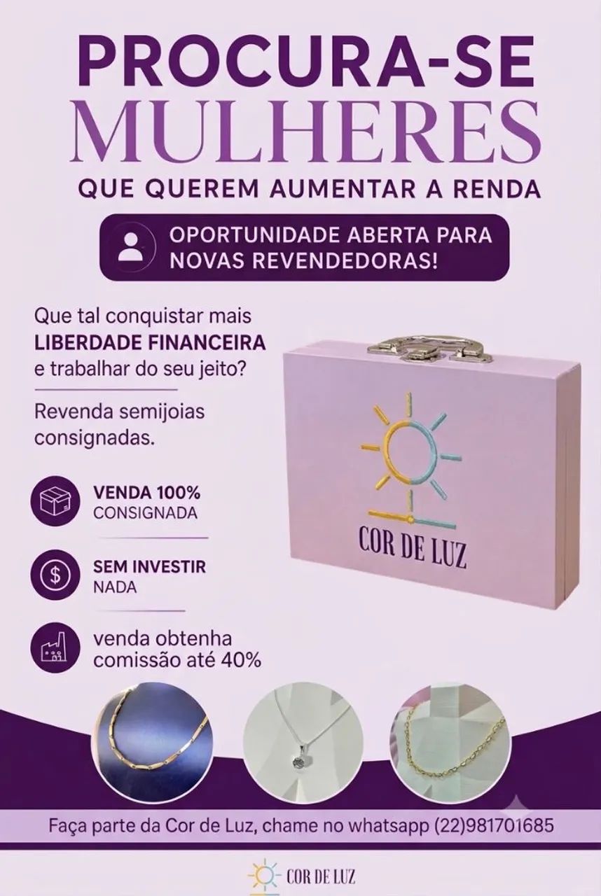 Seja uma Revendedora Cor de Luz 