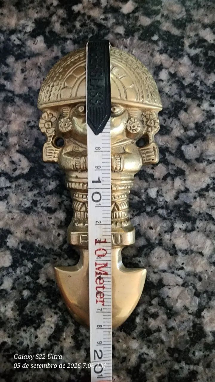 TUMI PERUANO EM BRONZE ? PEÇA DECORATIVA / COLECIONÁVEL - Foto 2