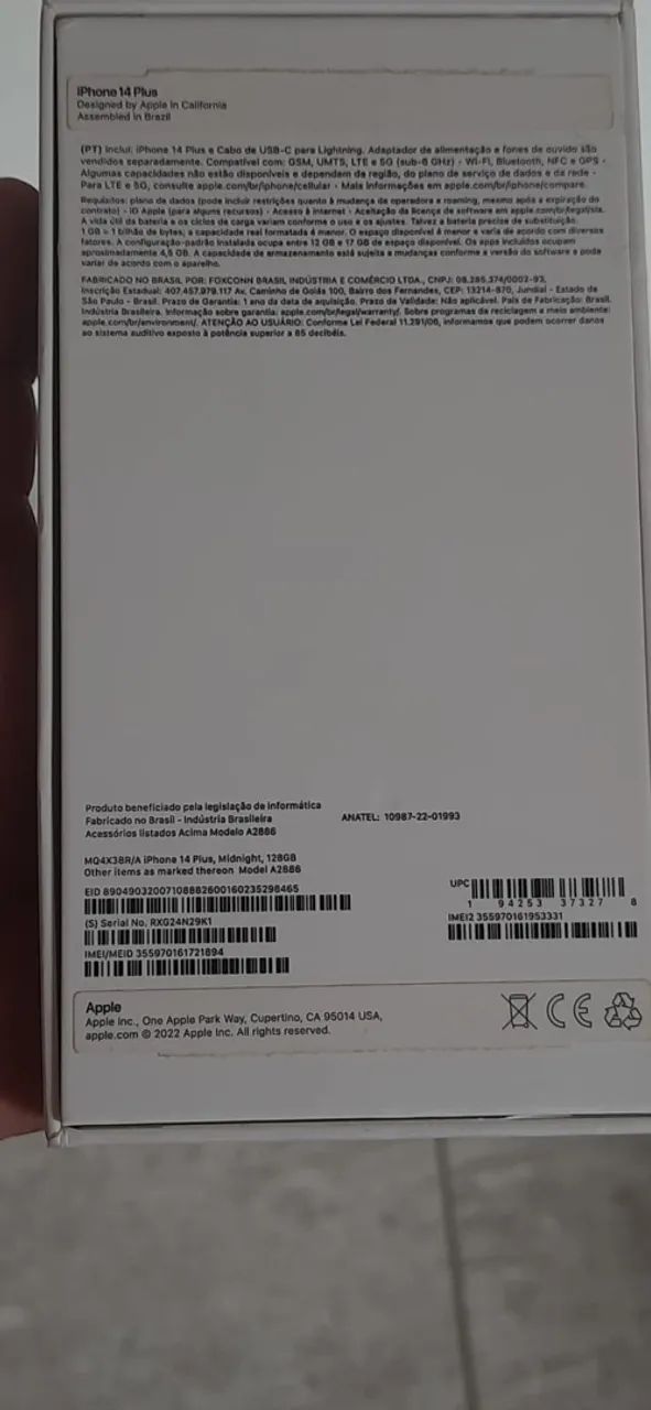 IPHONE 14 PLUS Com Caixa e nota fiscal - Foto 3
