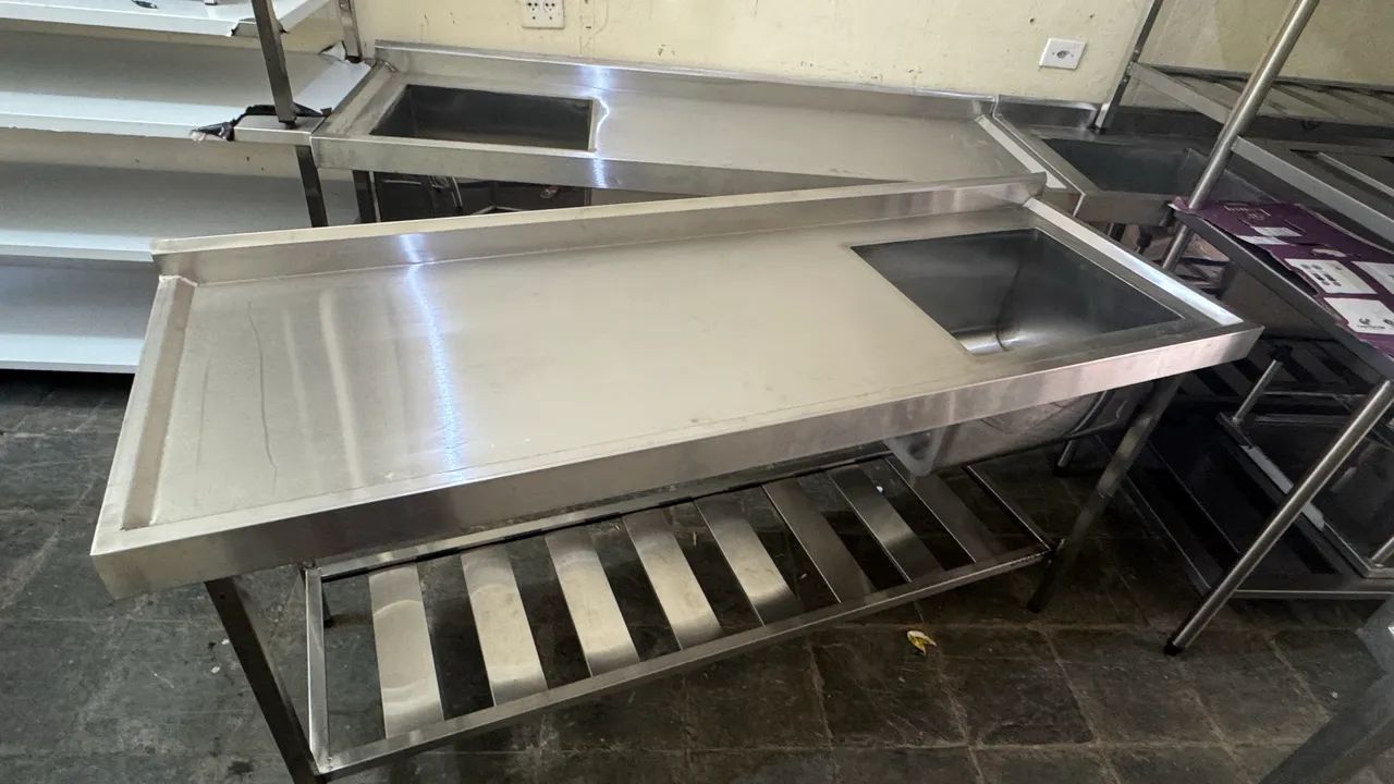 Pia industrial inox 1,80 x 60 