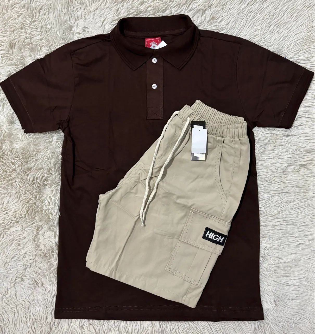 Kit M Camisa Polo e Bermuda Cargo 
