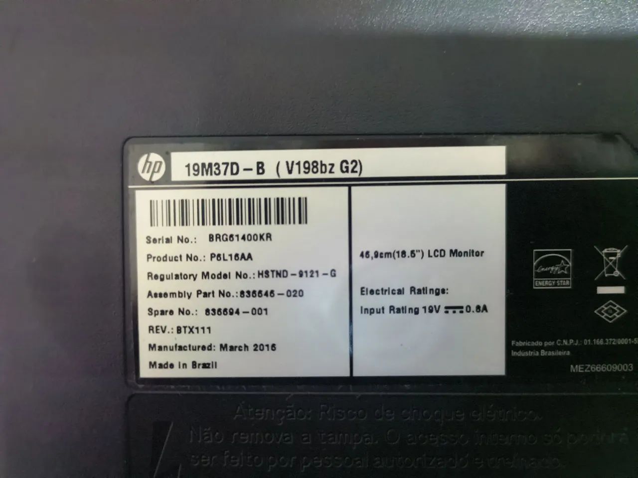 Monitor Hp 18,5 polegadas  - Foto 2