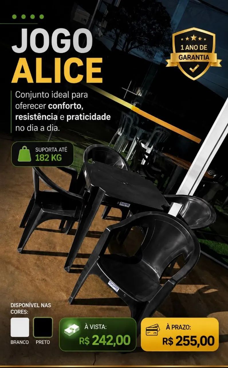Jogo de mesa plástico. 