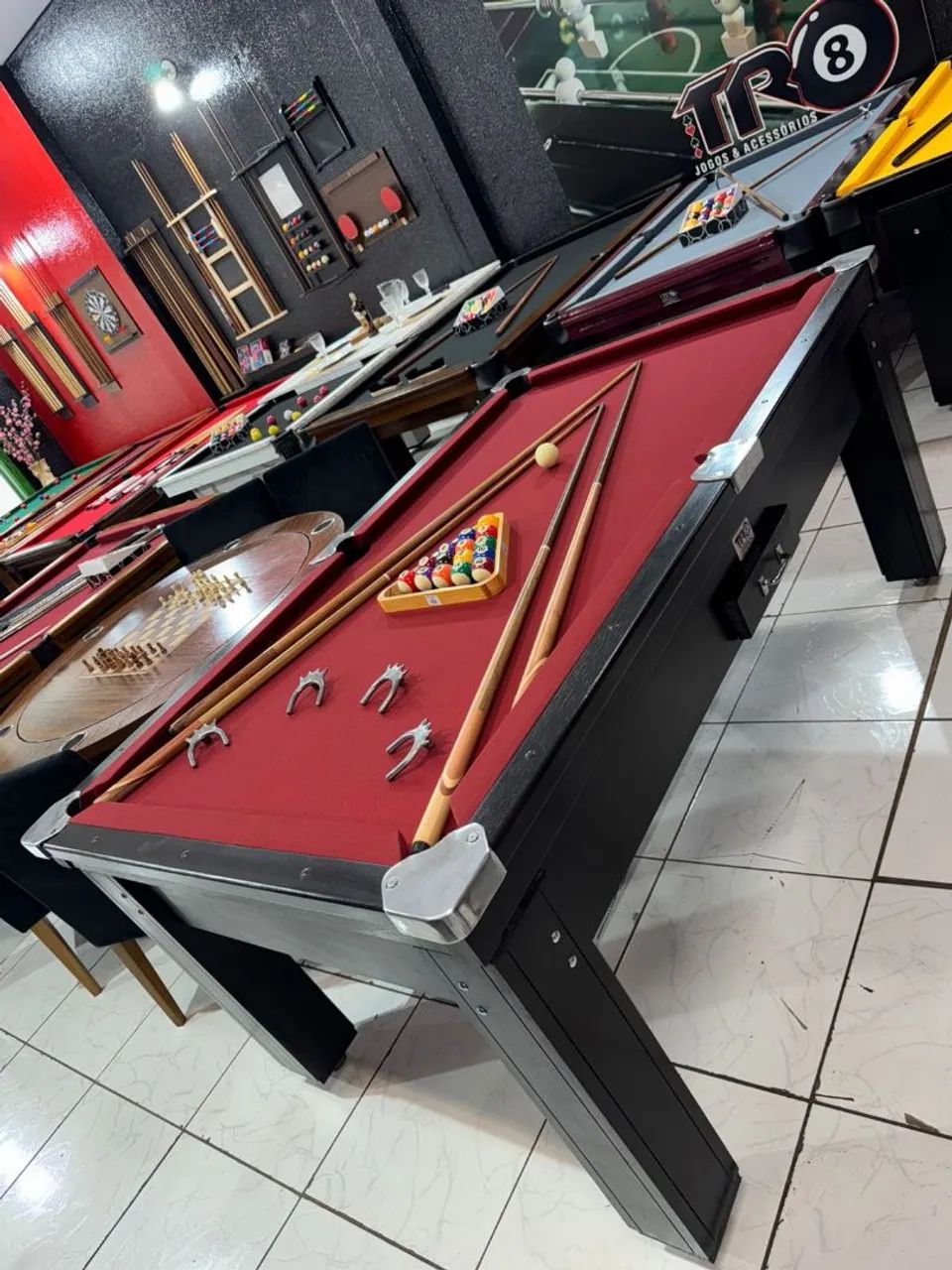 Mesa de Sinuca TR8 Caçapa de Alumínio  - Foto 4