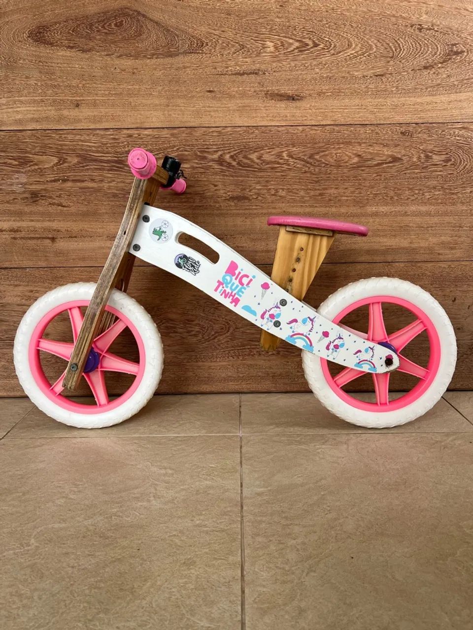 Bicicleta de equilíbrio infantil - madeira 