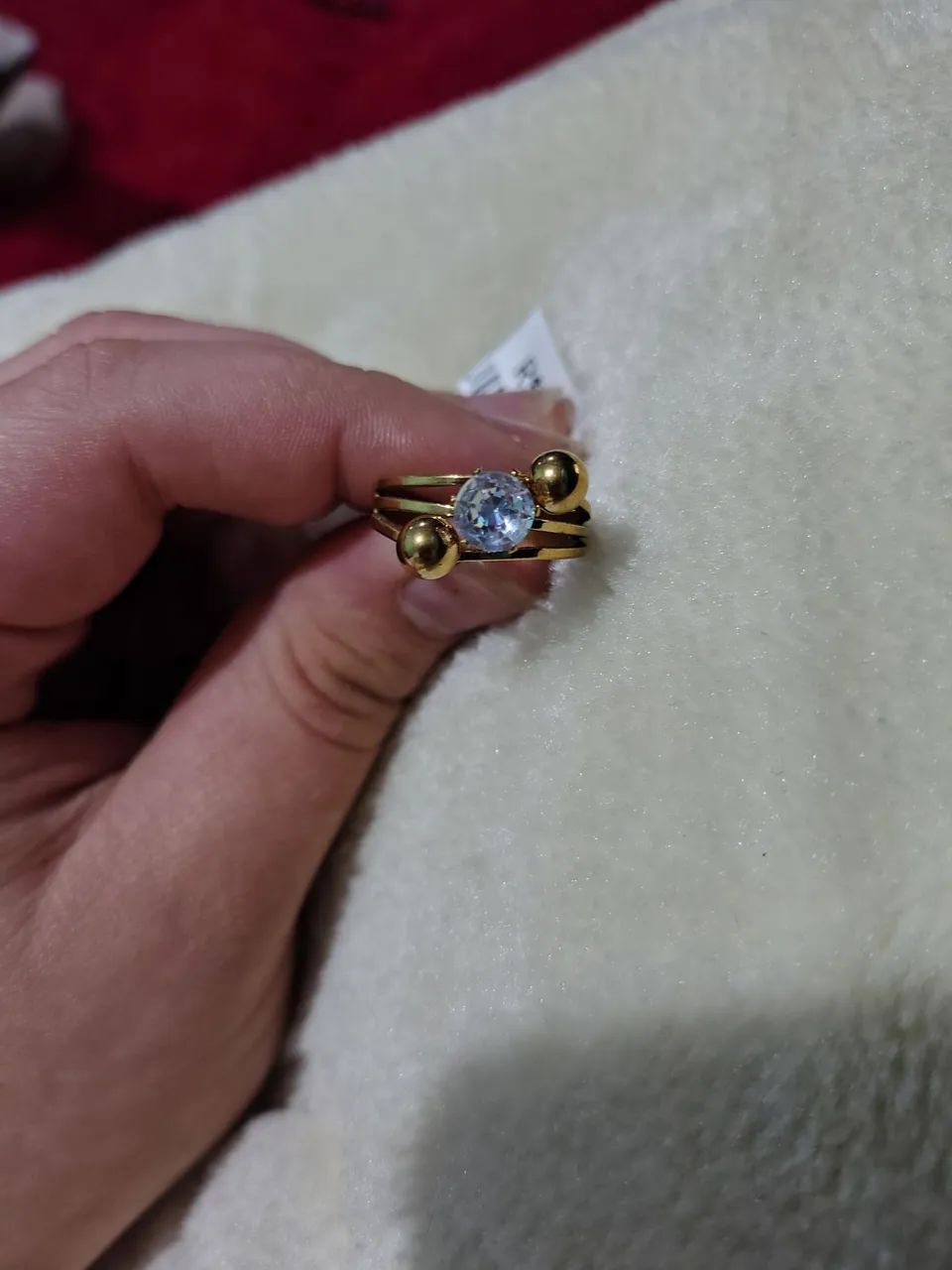 Anel feminino Dourado Com Pedra  - Foto 3