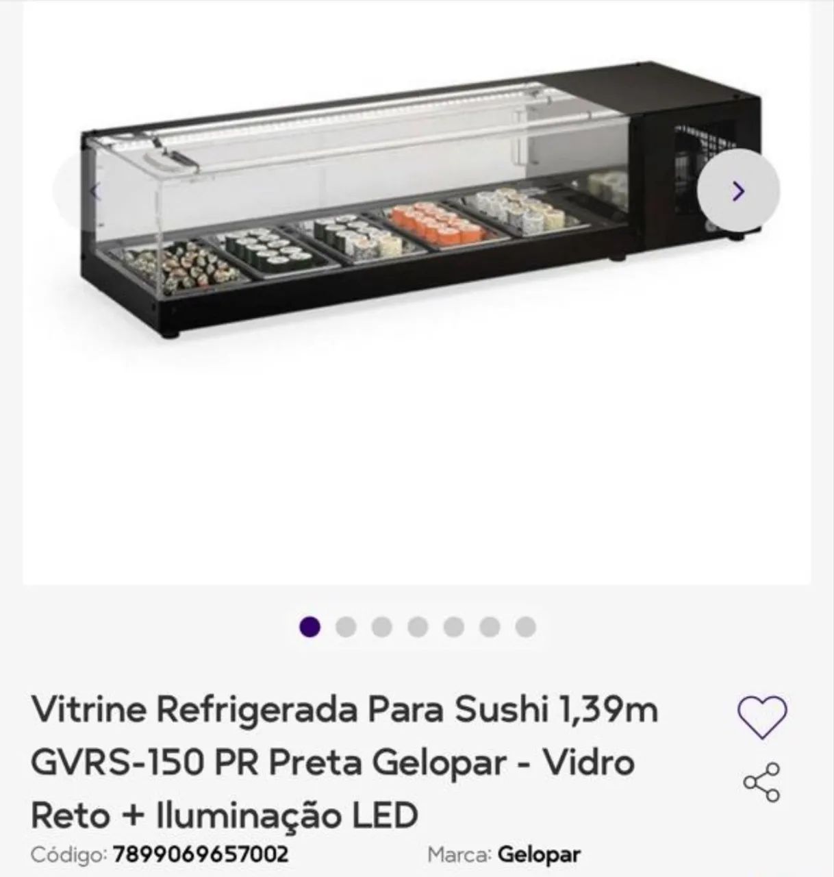 VITRINE REFRIGERADA PARA SUSHI